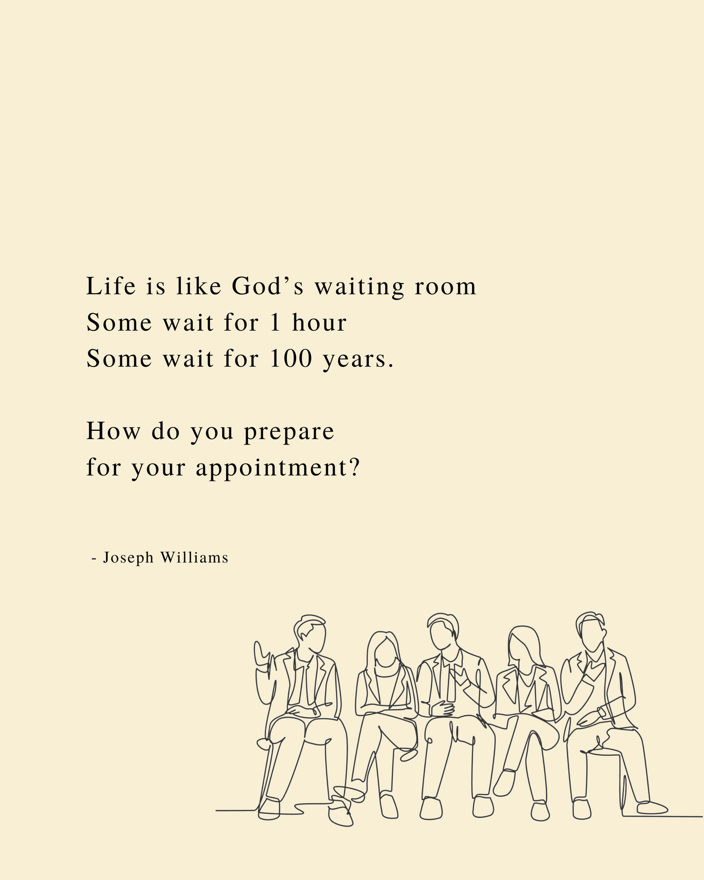 'Waiting' | Poetry Wall Art 11" X 14" | Poem PRINT Only