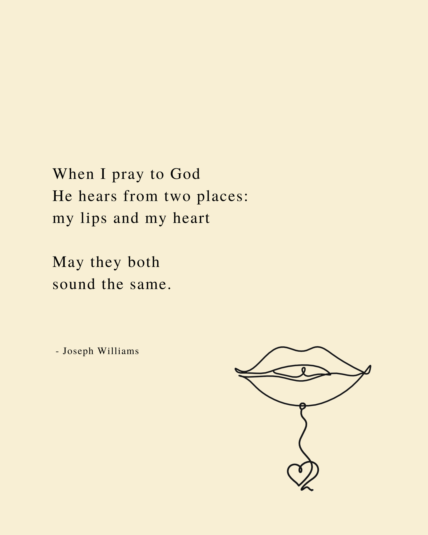 'Lips/ Heart' | Poetry Wall Art 11" X 14" | Poem PRINT Only
