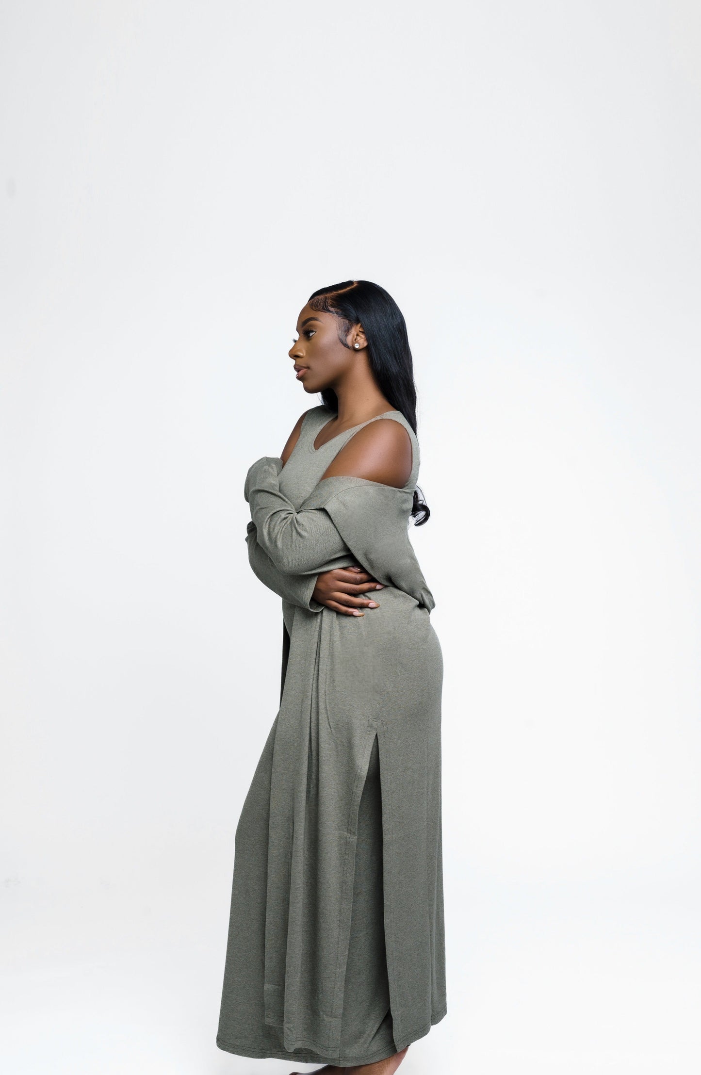 GRACE DRESS SET - KHAKI